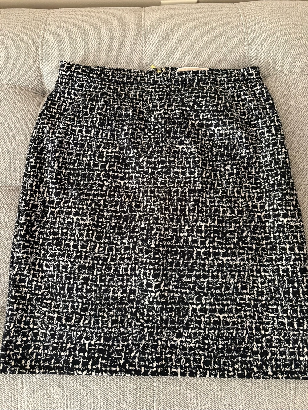 Michael Kors Black and White Tweed Pencil Skirt